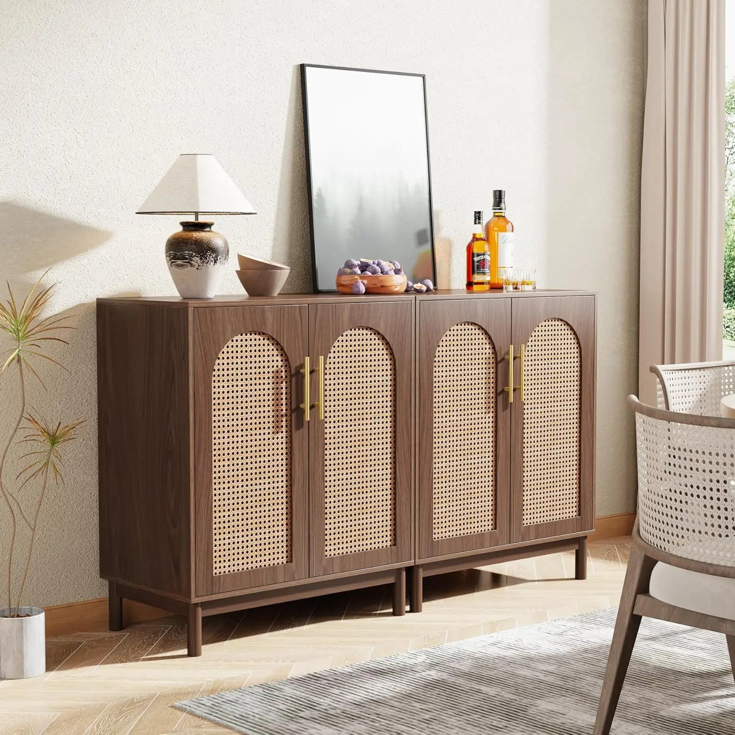 Rattan Sideboard Buffet Cabinet