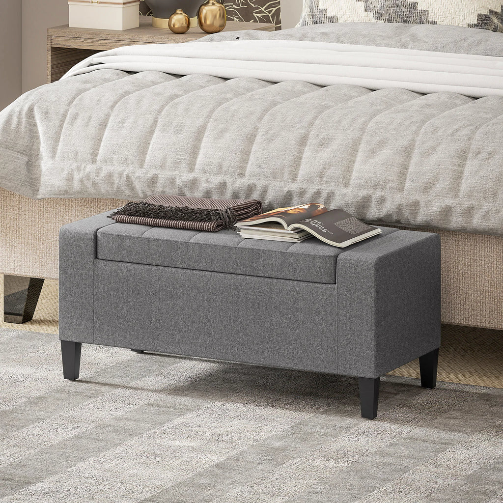 Trellen Tufted Storage Bench – Gray