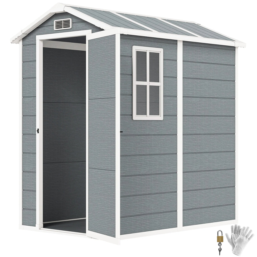 Stonehaven 6′ × 4′ Outdoor Storage Shed – Gray