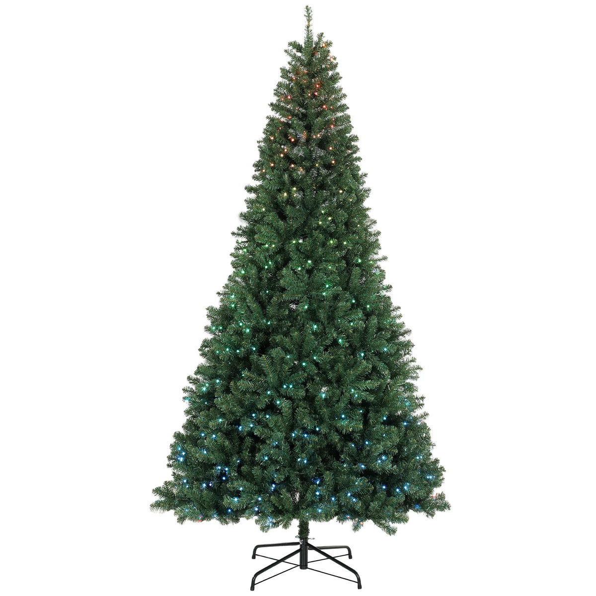 Prismgrand full green RGB Christmas tree with synchronized color-changing LED lights