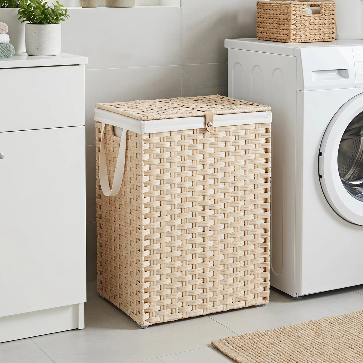 Loomhaven Lidded Woven Laundry Hamper – 90 L