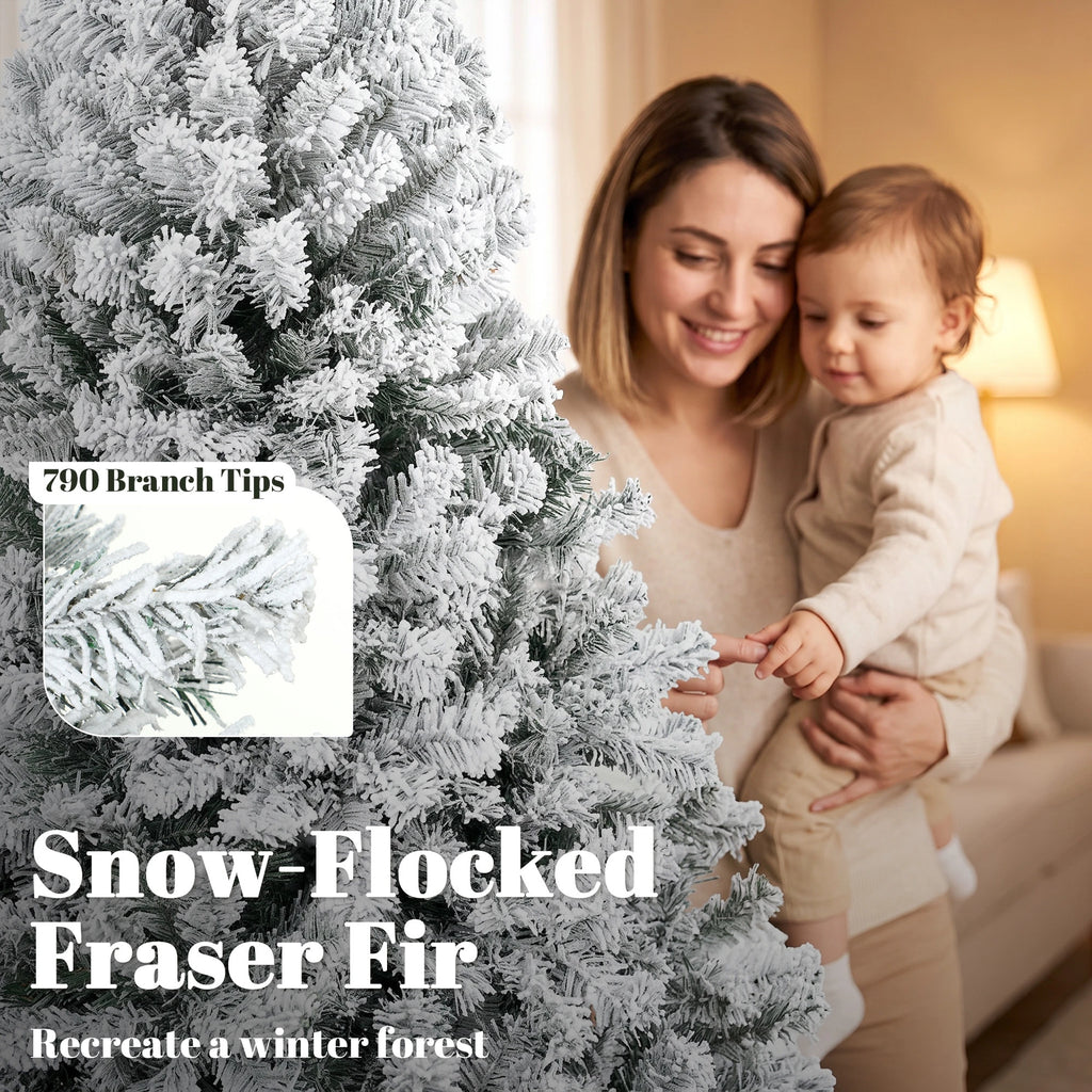 Fraserfall branch detail showing 790 snow-flocked branch tips