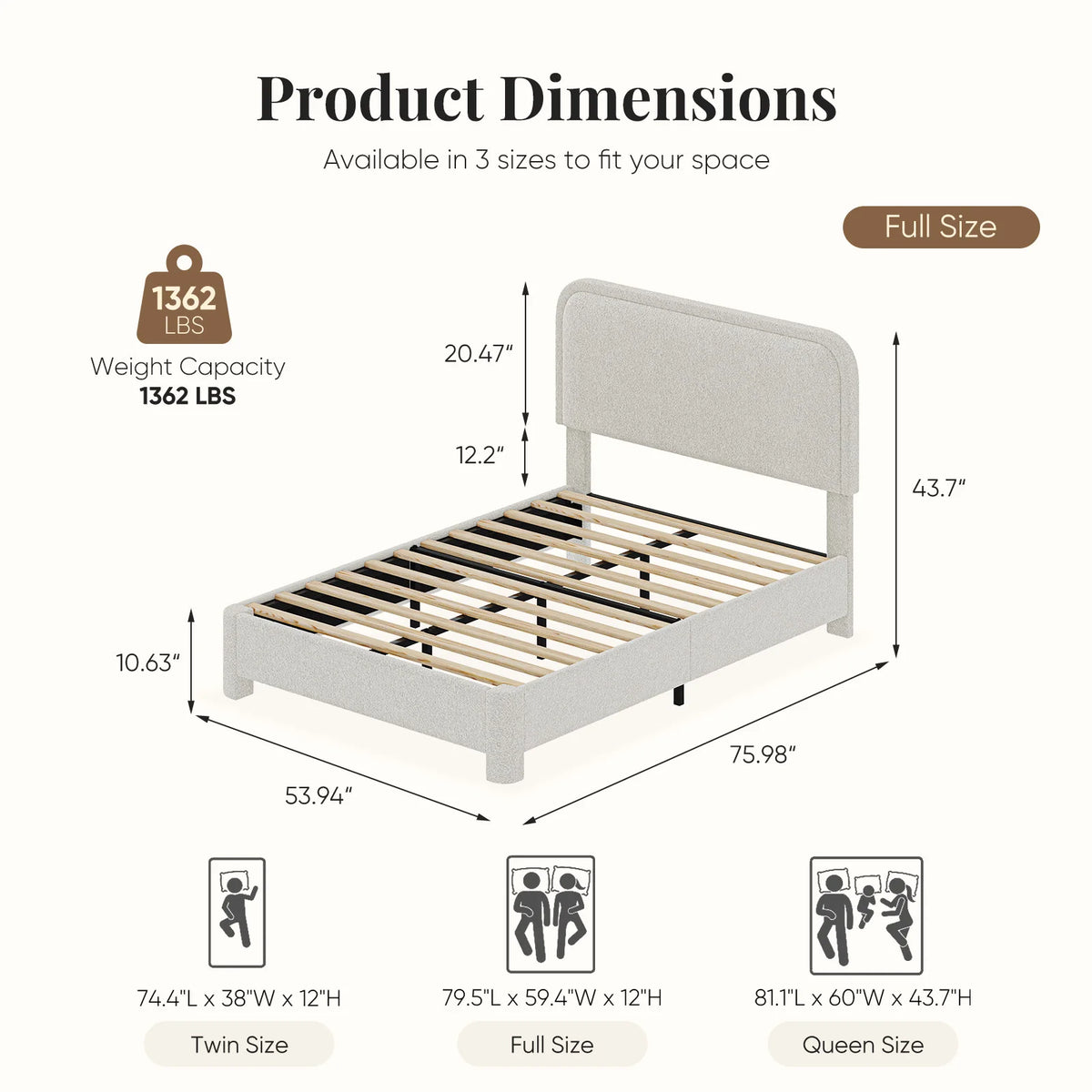 Cloudnote Teddy Velvet Platform Bed