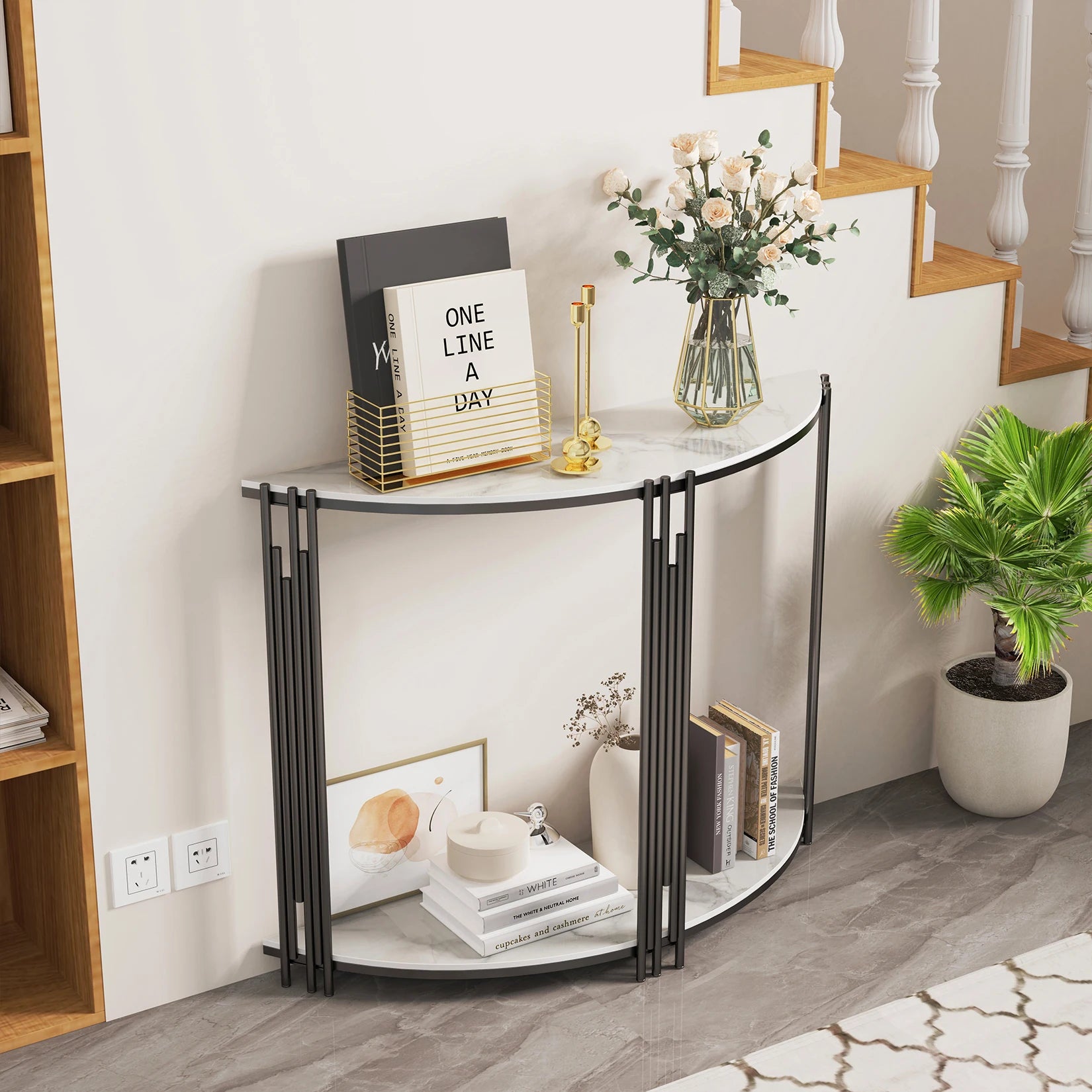 Claremont Half-Moon Console Table