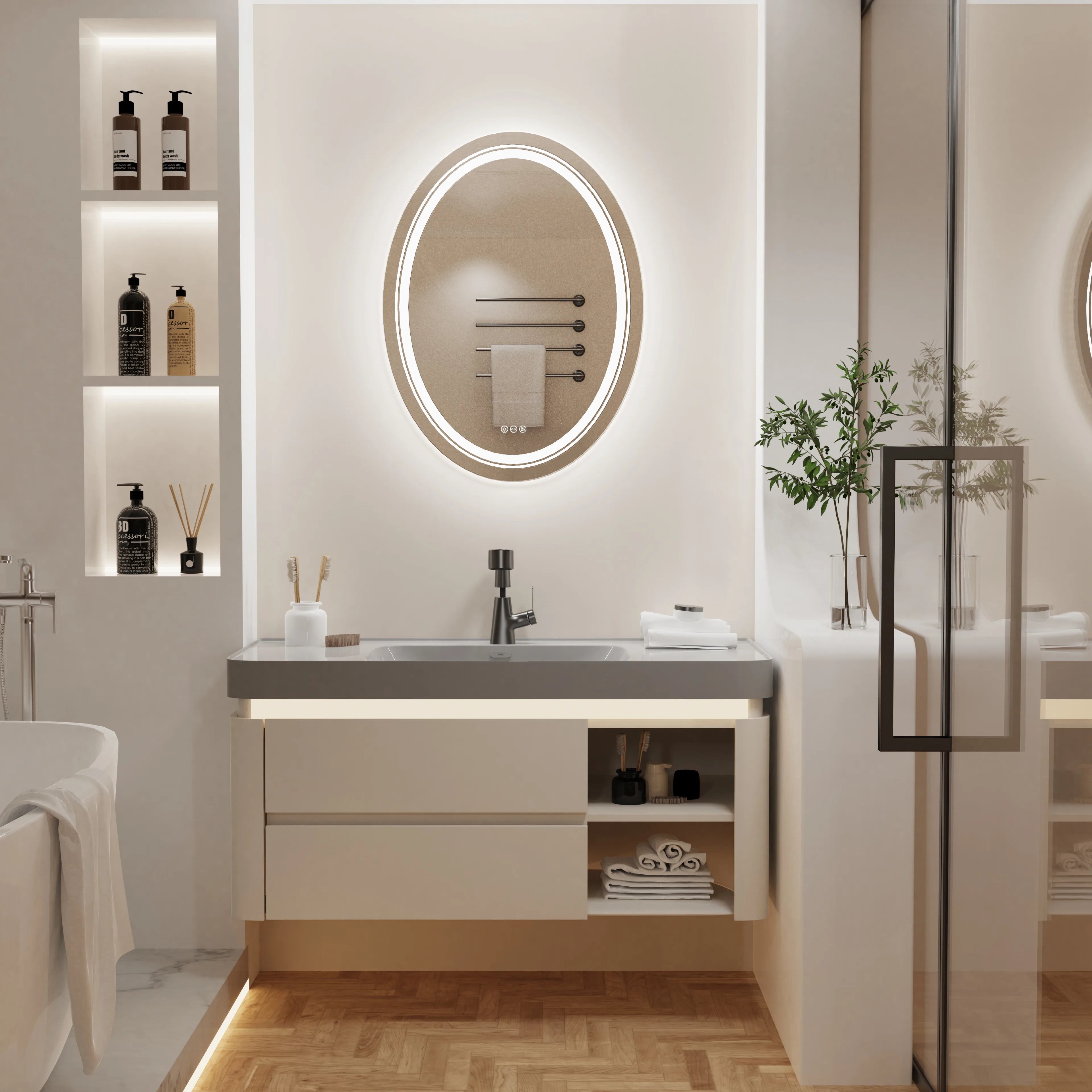 Arlo Oval LED Bathroom Mirror