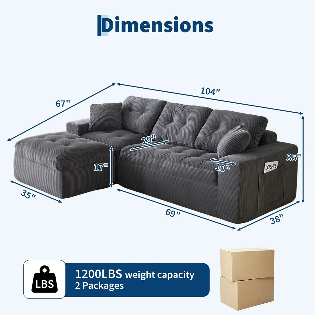 Rathmore Modular Corduroy Sectional*