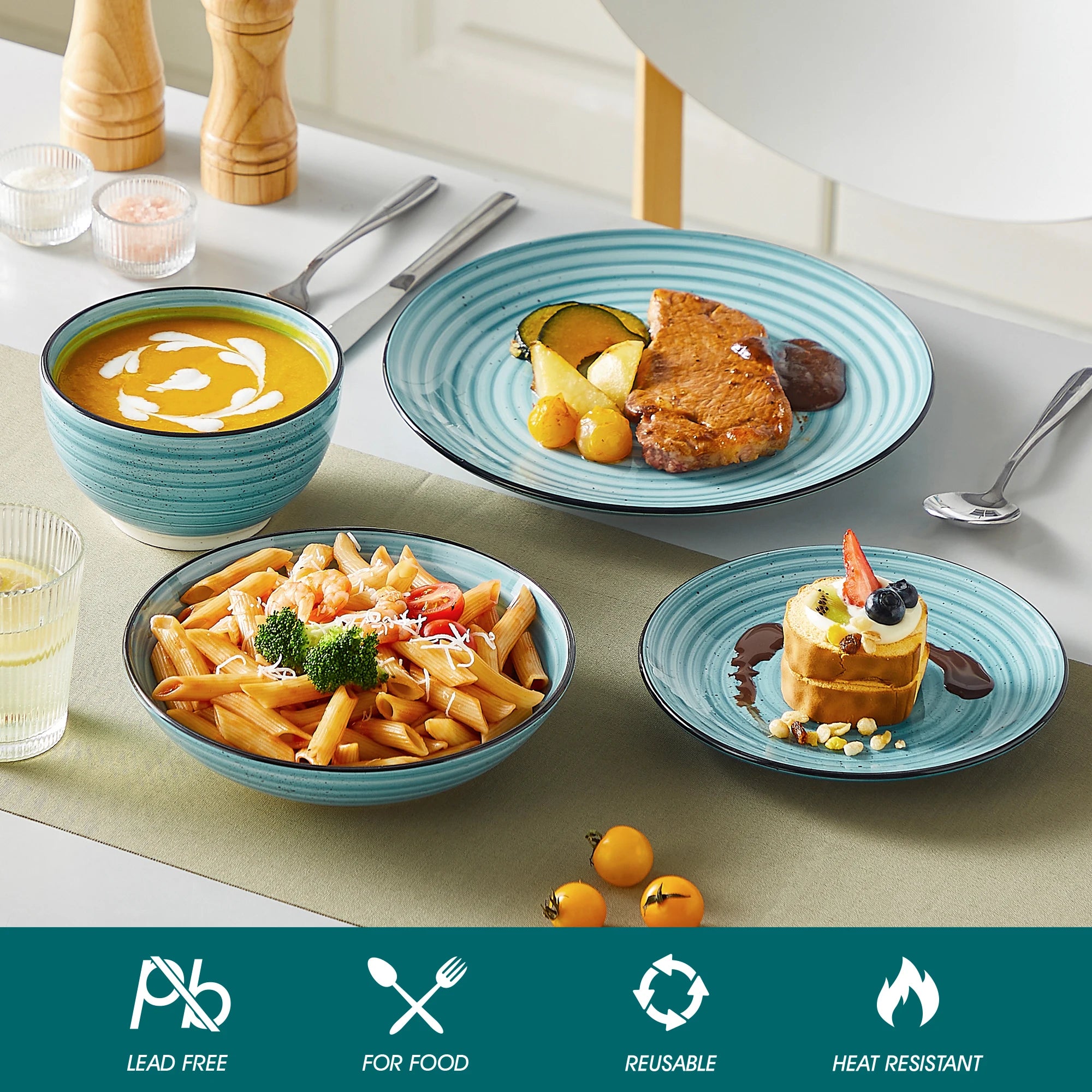 Vancasso Azura Spiral Blue Dinnerware