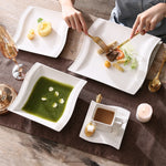 Load image into Gallery viewer, MALACASA Flora White Porcelain Dinnerware Set – 30/60 Pieces
