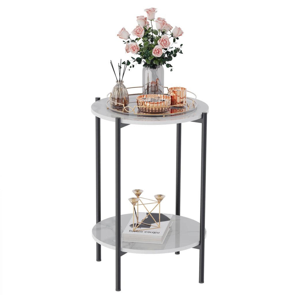 Orlena Two-Tier Sintered Stone Side Table