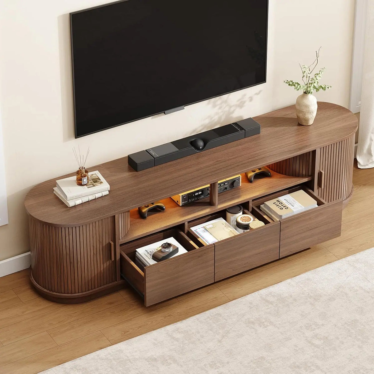 Verseray TV Stand with LED Lighting