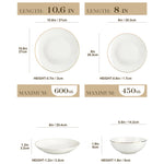 Load image into Gallery viewer, MALACASA Jera Gold Trim - Round Bone China Dinnerware Set - 16 or 32 Pieces

