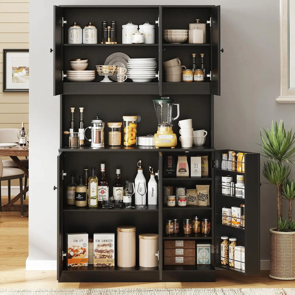 Wrenecho Tall Kitchen Cabinet with Microwave Shelf
