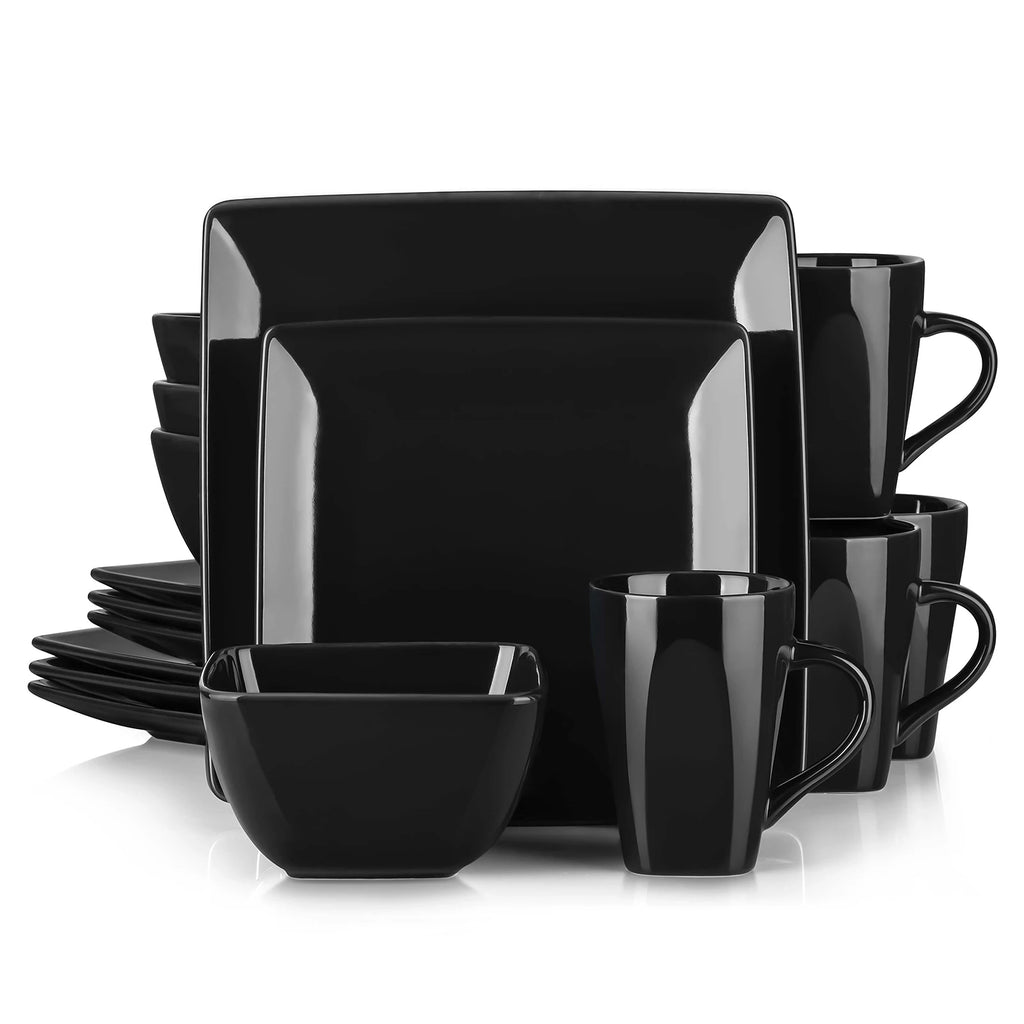 Vancasso SOHO Series Square Black Dinnerware Set