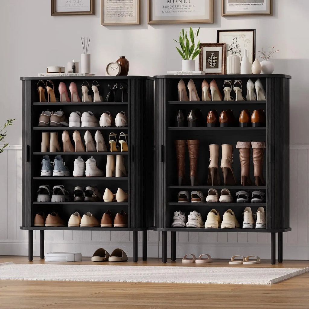 Sparkarc Fluted 6-Tier Shoe Cabinet