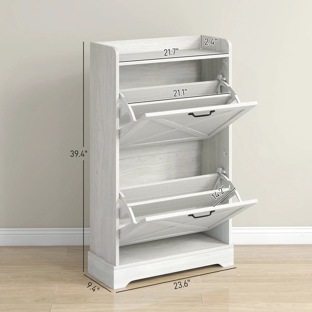 Sparkecho Slim Two-Drawer Shoe Cabinet