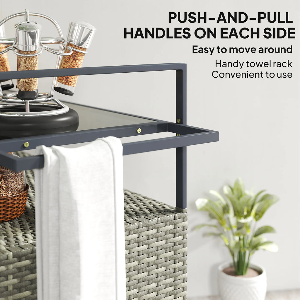 Farrowen Rattan Outdoor Bar Cart