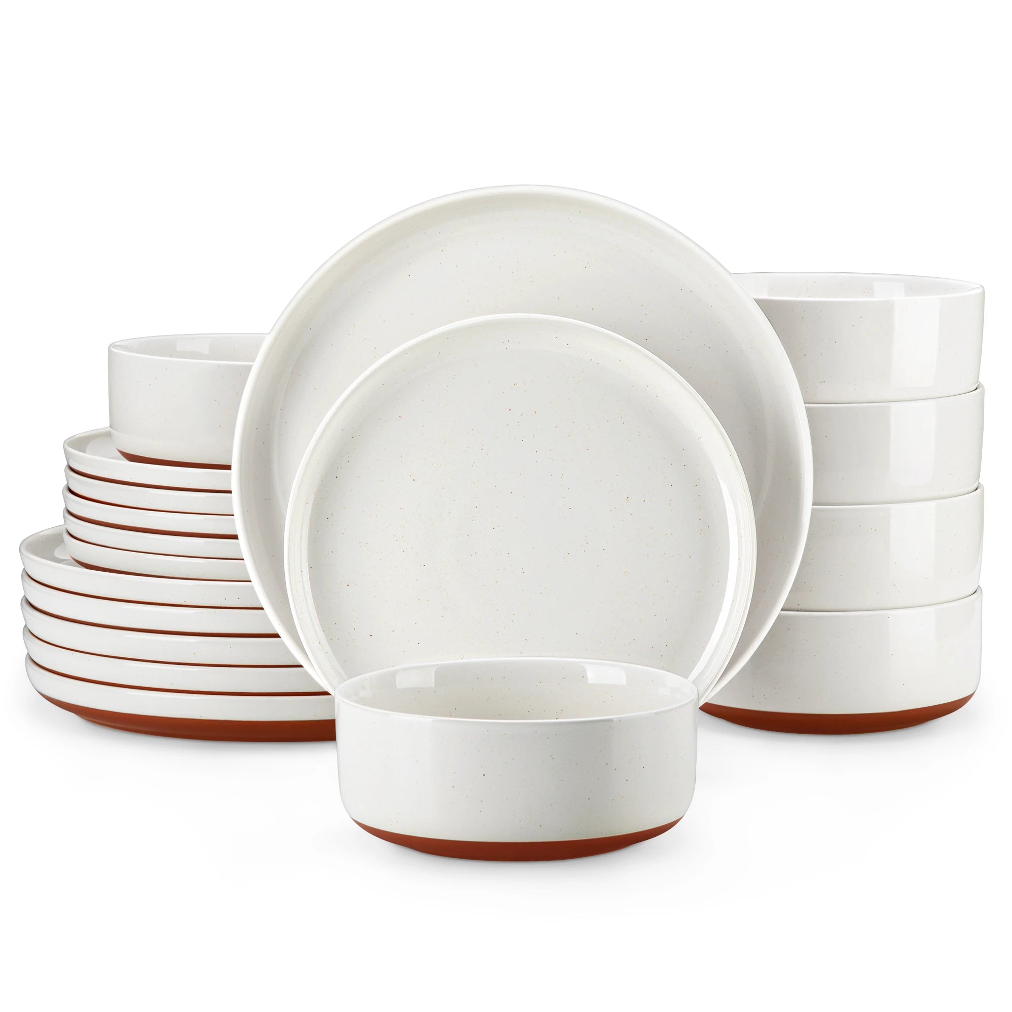 MALACASA Tara Series Stoneware Dinnerware Set - 18/36 Pieces, Available in Multiple Colors