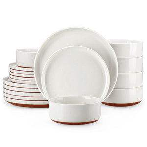 MALACASA Tara Series Stoneware Dinnerware Set - 18/36 Pieces, Available in Multiple Colors