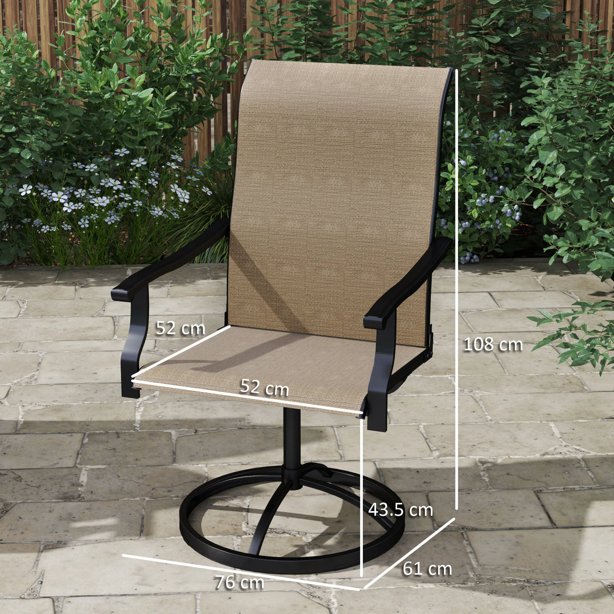Mistrielle Swivel Patio Chairs, Set of 2 - Brown