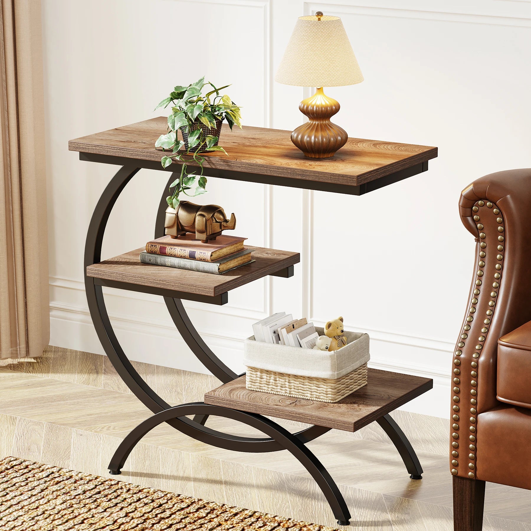 Nari 3-Tier C-Shaped Side Table