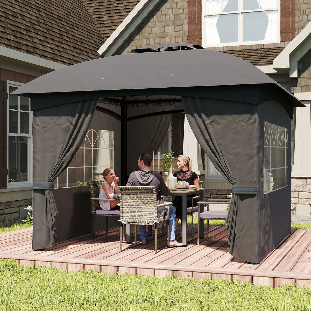 Sanctuary Two-Tier Gazebo – Dark Gray