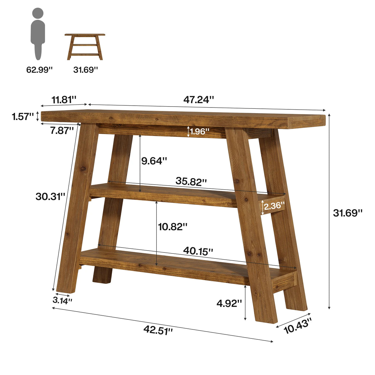 Moonlithalo 3-Tier Console Table