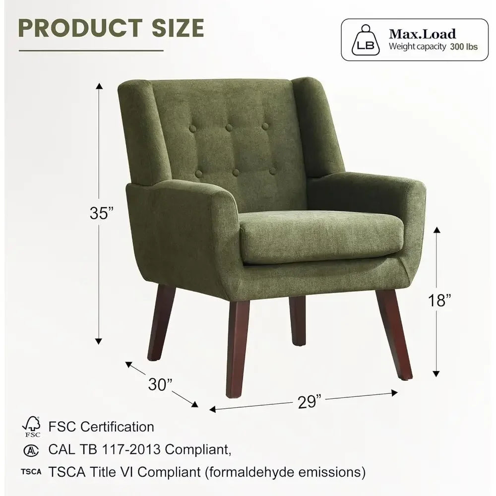 Cloverden chair dimension graphic showing a load limit of 300 lbs per chair