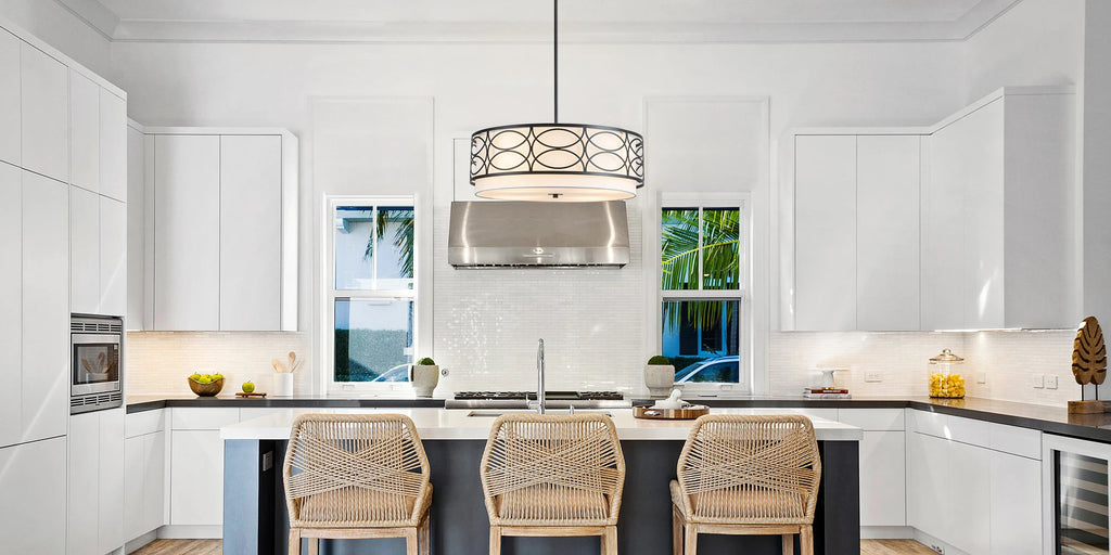Noirwell 3-Light Black Drum Chandelier