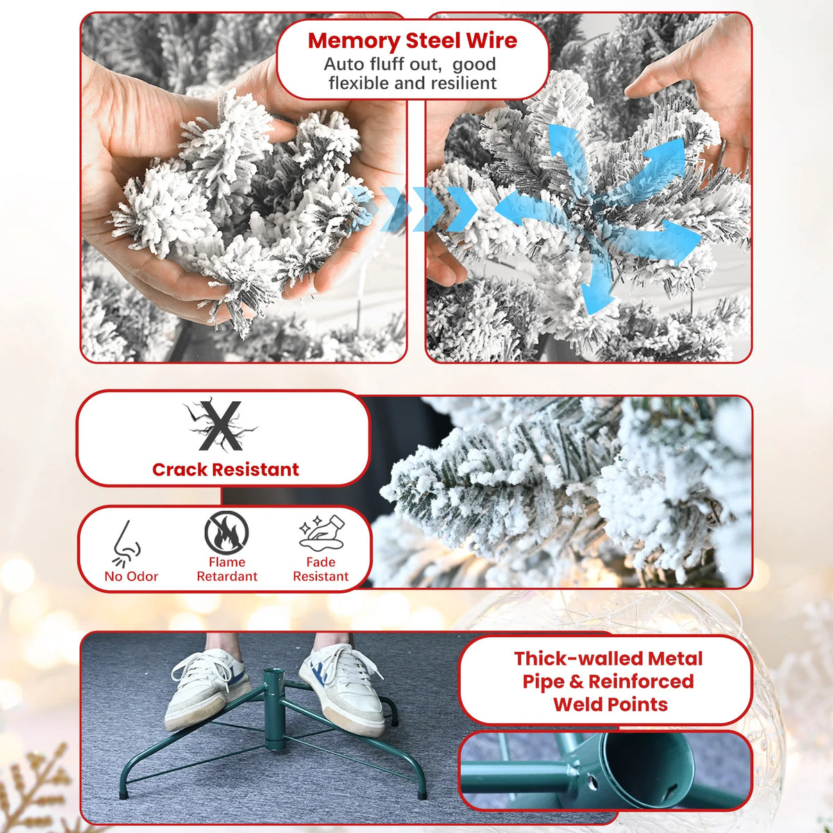 Everfrost Snowy Pinecone Christmas Tree