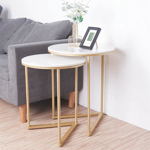 Cambria Marble & Gold Nesting Tables