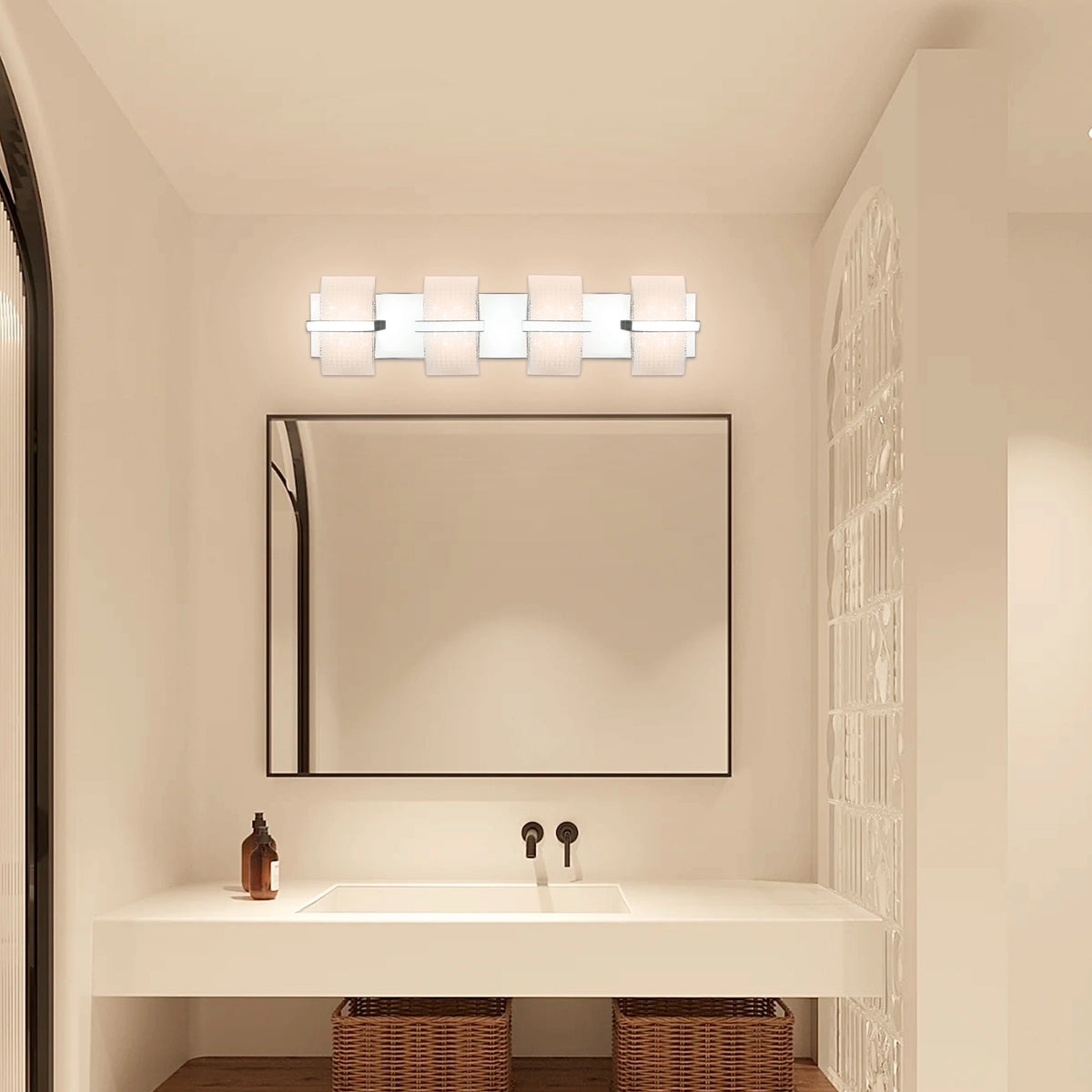 Lunaris Block LED Vanity Light – White