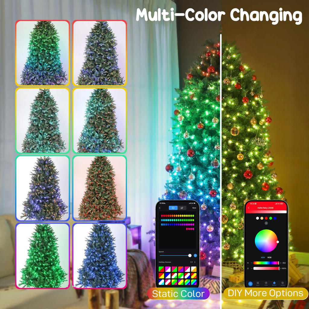 Spectraglow multi-color changing smart Christmas tree lighting options