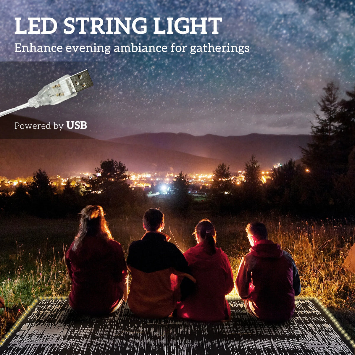Luminweave LED Outdoor Rug - Charcoal