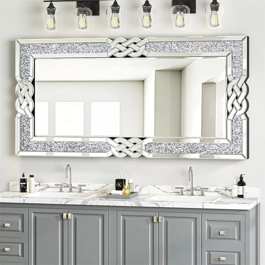 Crushed Diamond Rectangular Wall Mirror