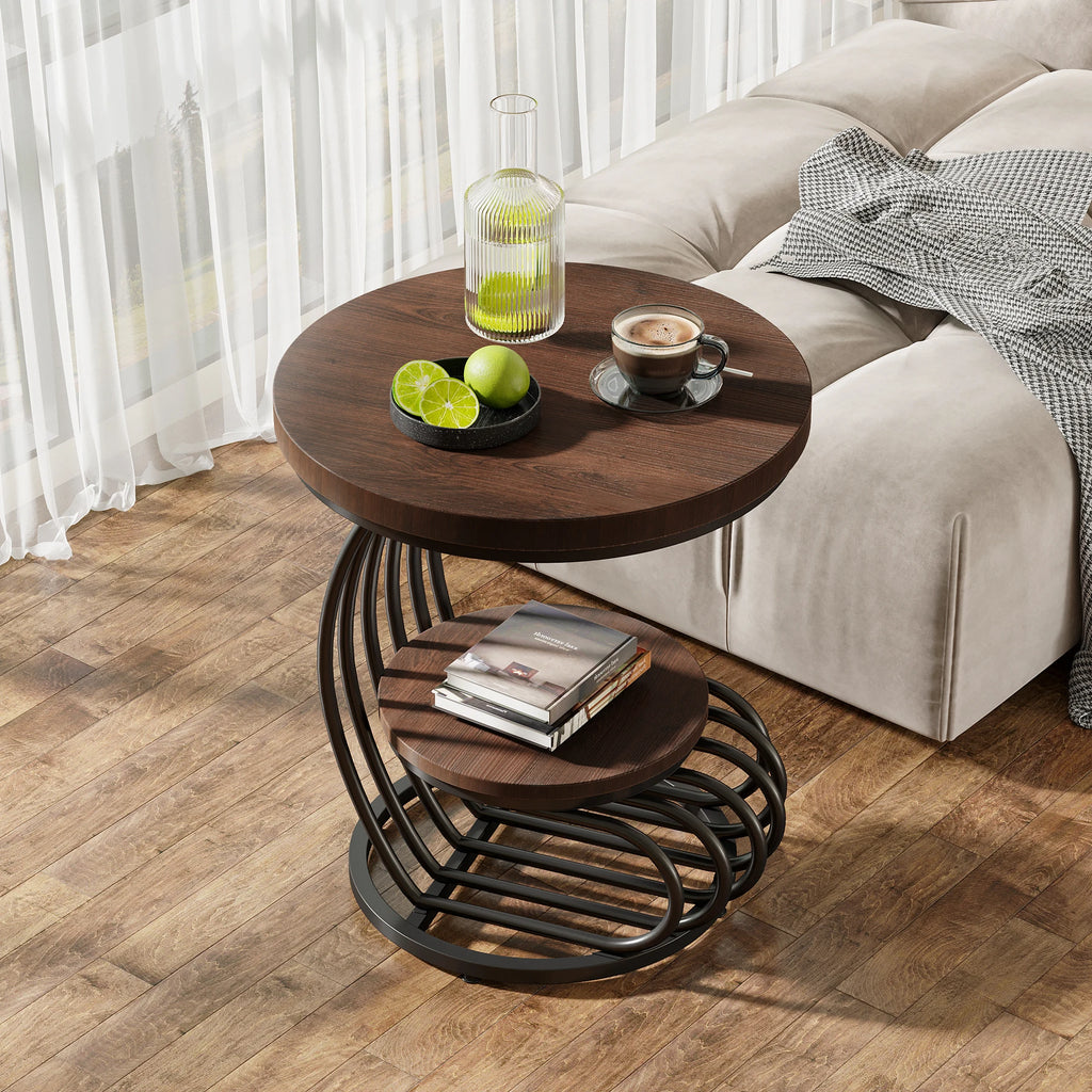 Tavio Curved 2-Tier End Table