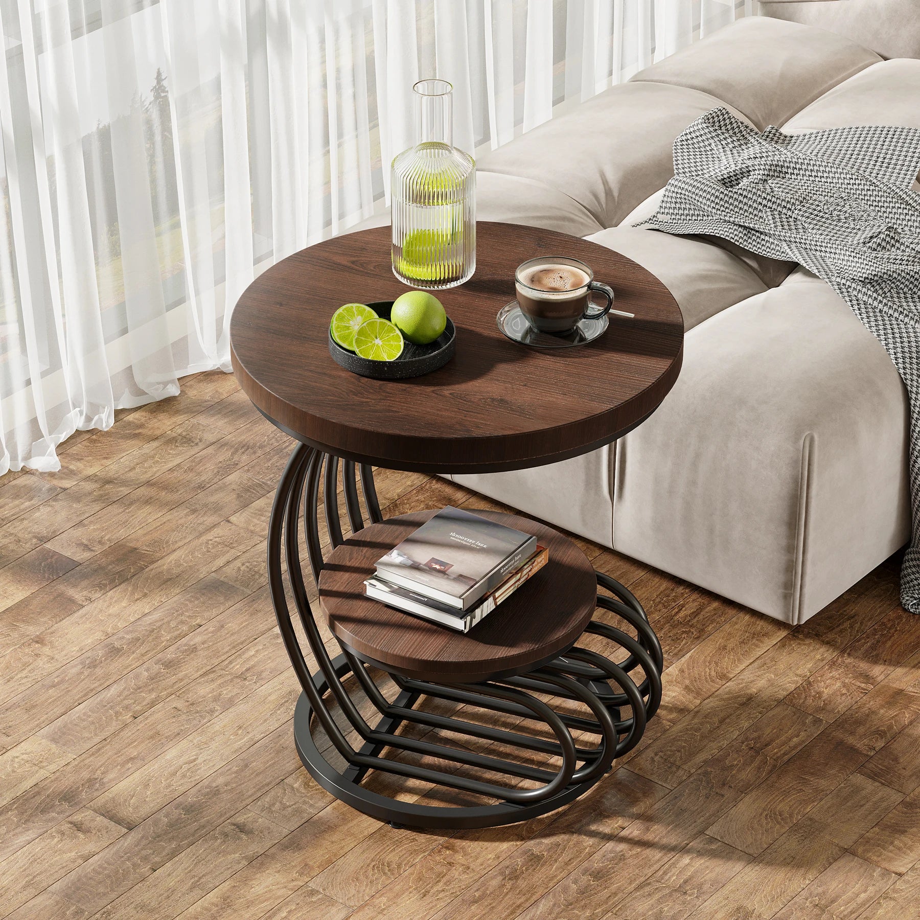 Tavio Curved 2-Tier End Table