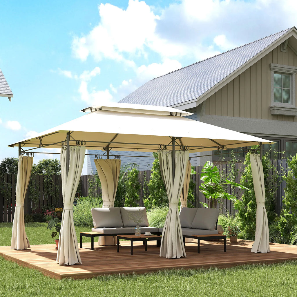 Breezeframe Curtain Gazebo - Cream White