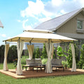 Breezeframe Curtain Gazebo - Cream White
