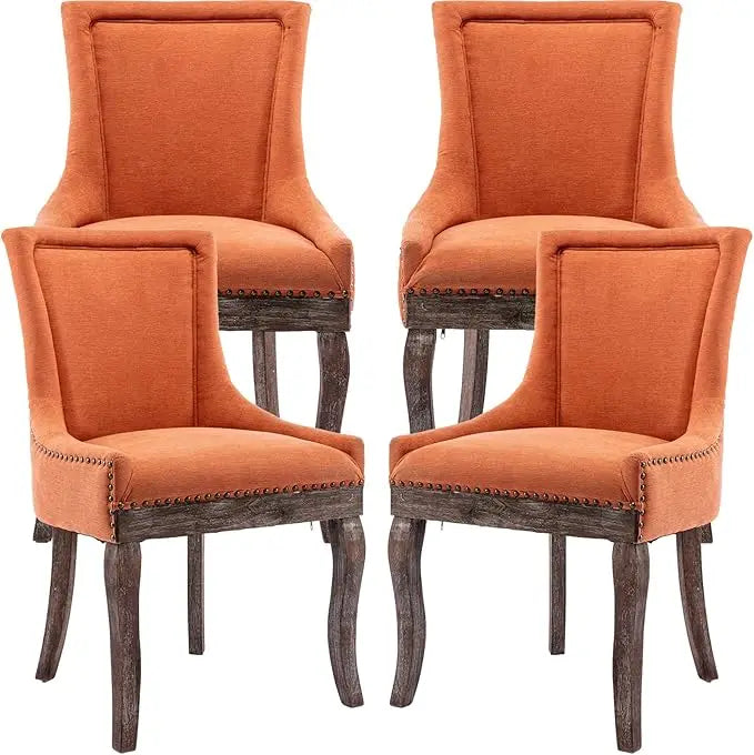Belmont Upholstered Nailhead Dining Chairs – Set of 4