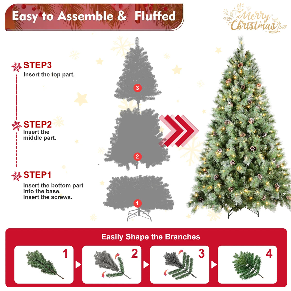 Pinewick Pre-Lit Pinecone Christmas Tree