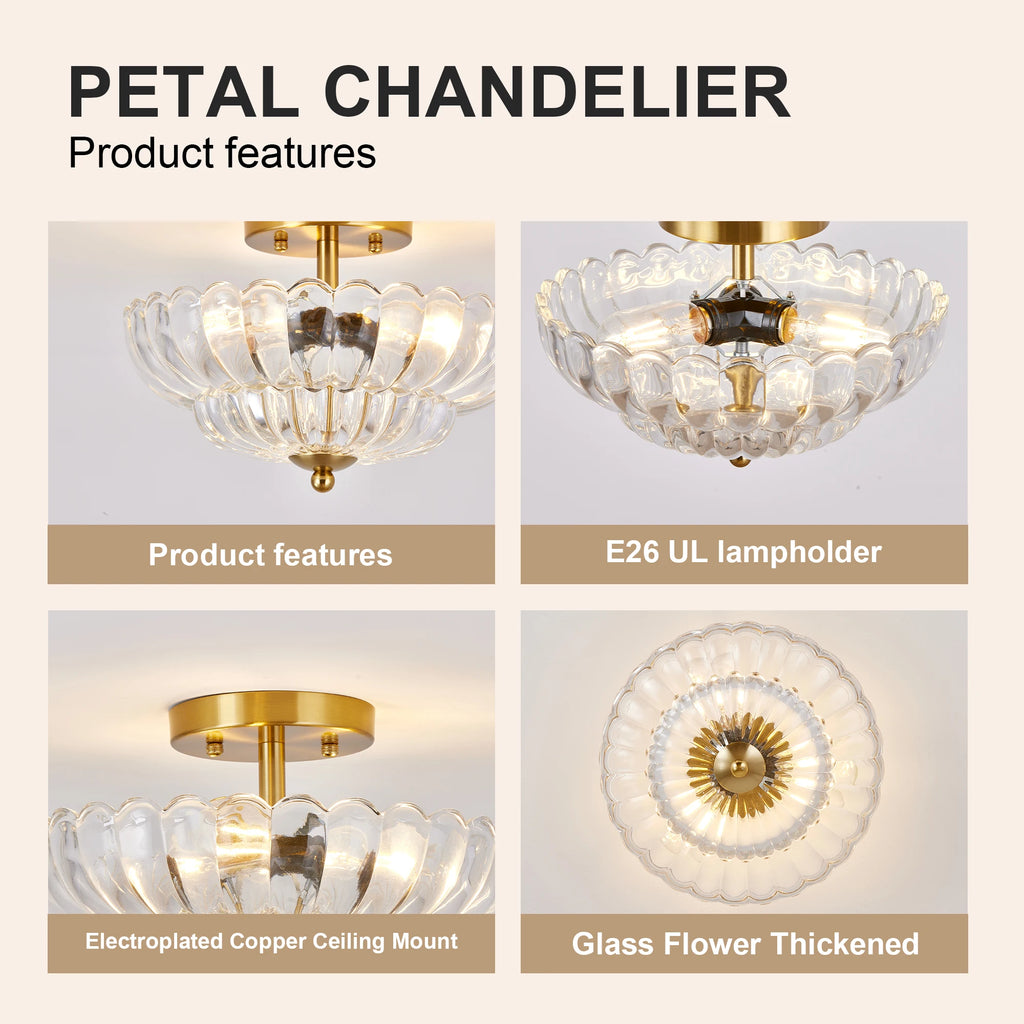 Westleigh Clear Glass Ceiling Light, Gold