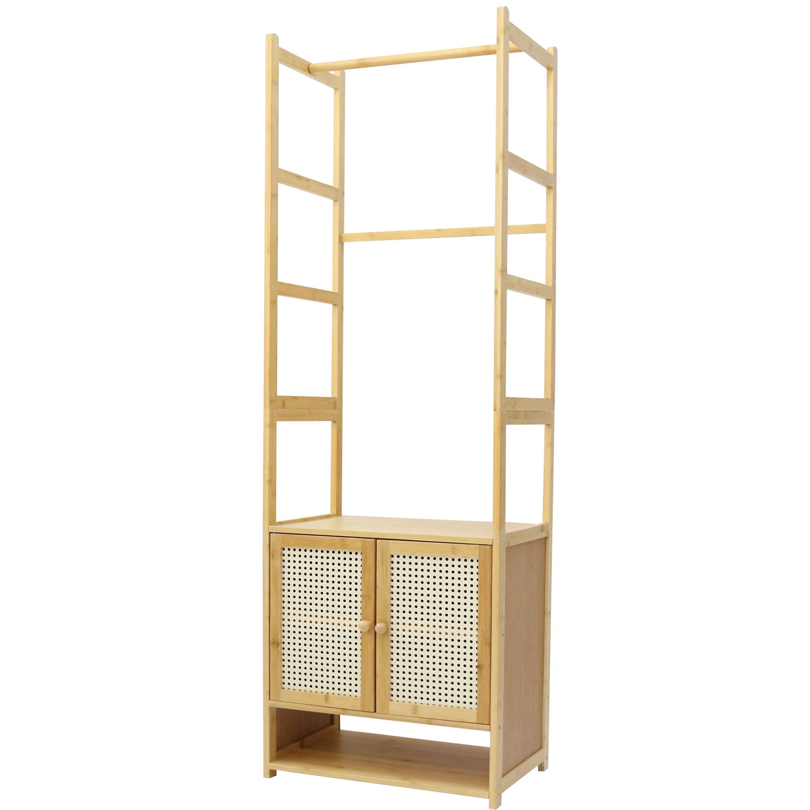 Bramwell Bamboo Garment Rack with Cabinet