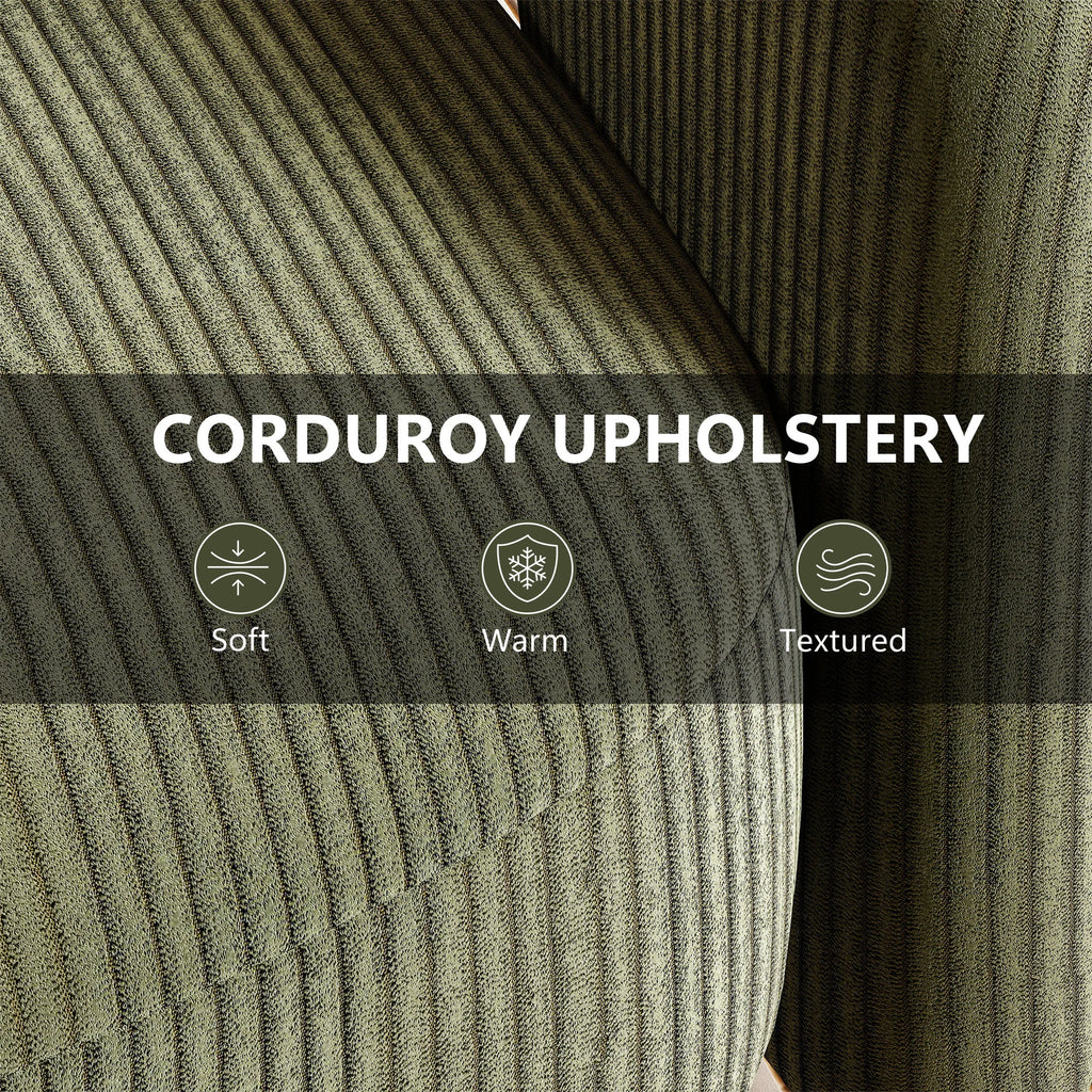 Merrowyn Green Corduroy Swivel Chair