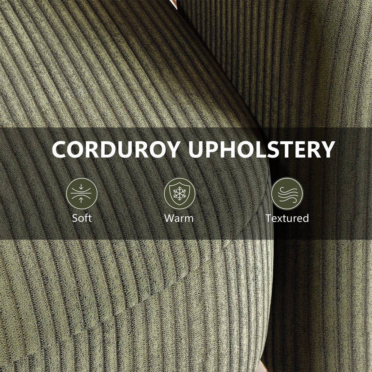Merrowyn Green Corduroy Swivel Chair