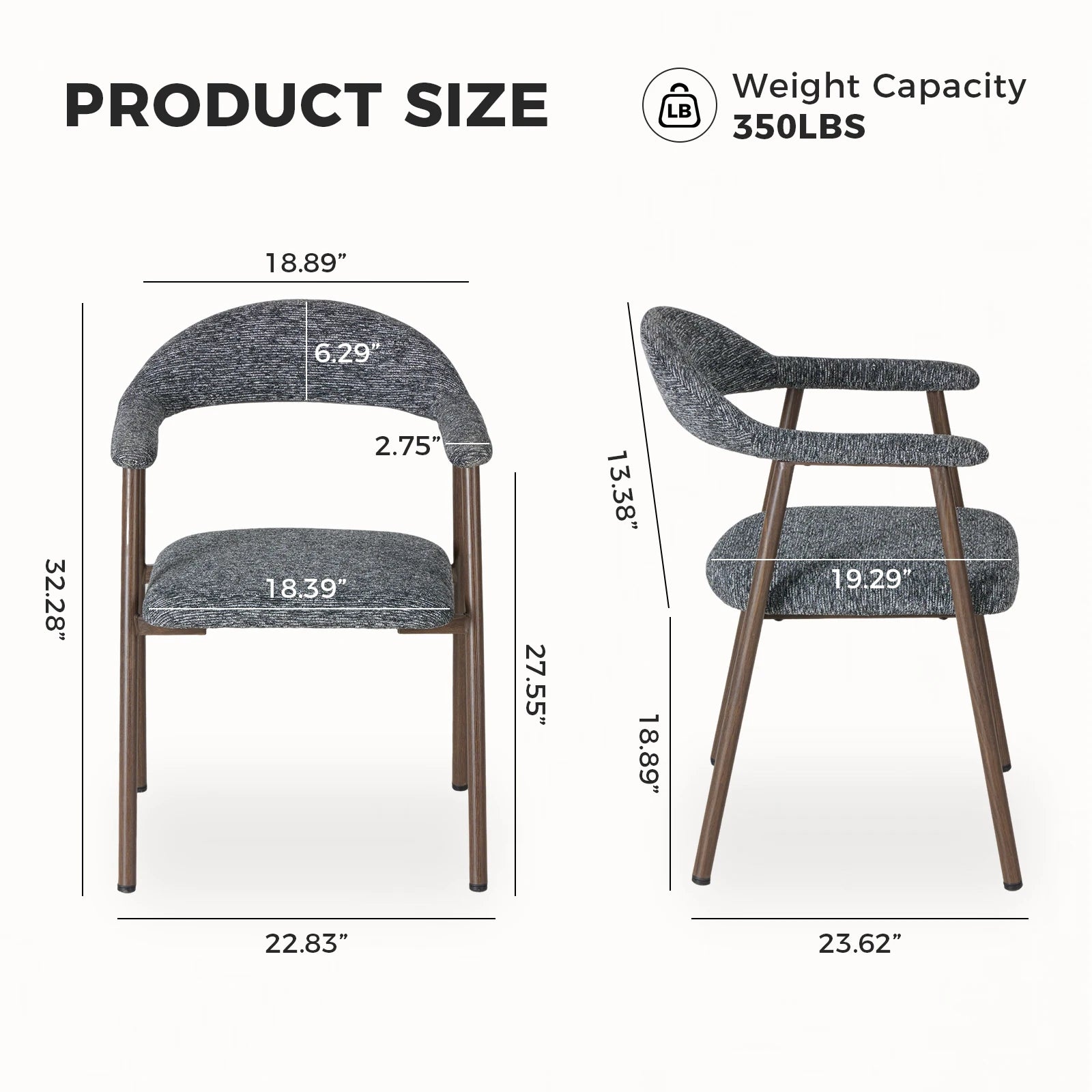 Sorrento Curved Back Dining Chairs, Set of 2