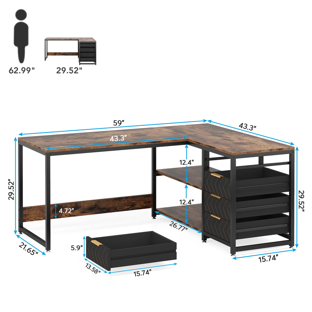Nahla Reversible L-Shaped Desk