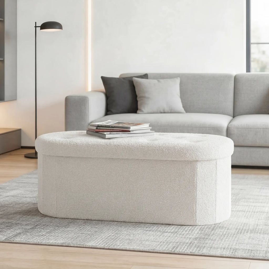 Novara Oval Storage Ottoman Bench
