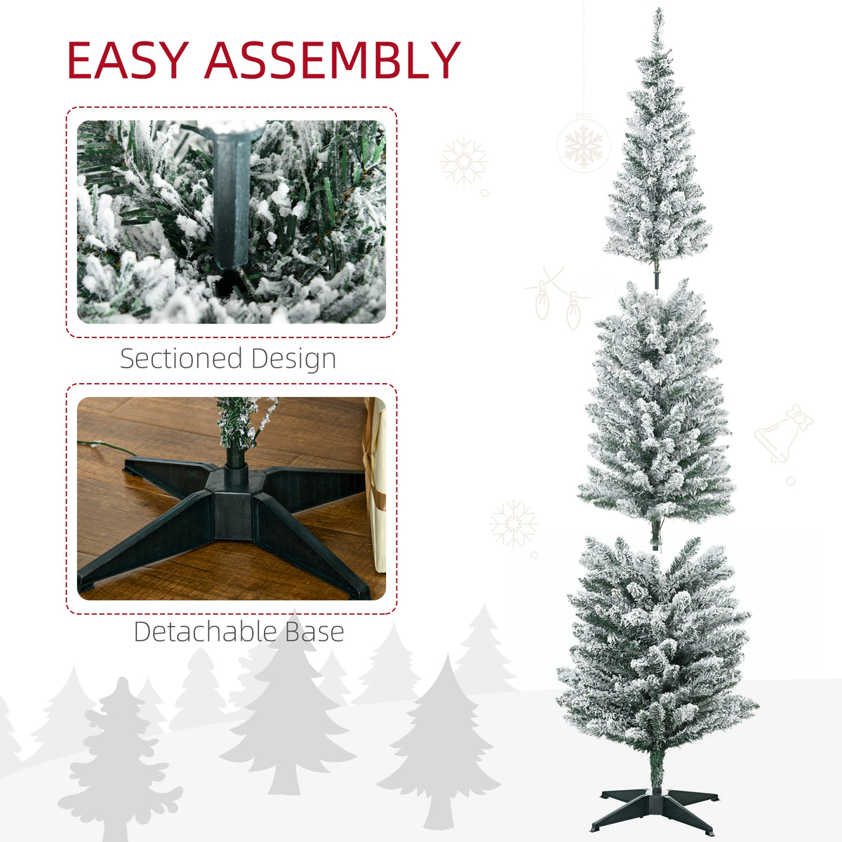 Greenbeam Pre-Lit Pencil Christmas Tree