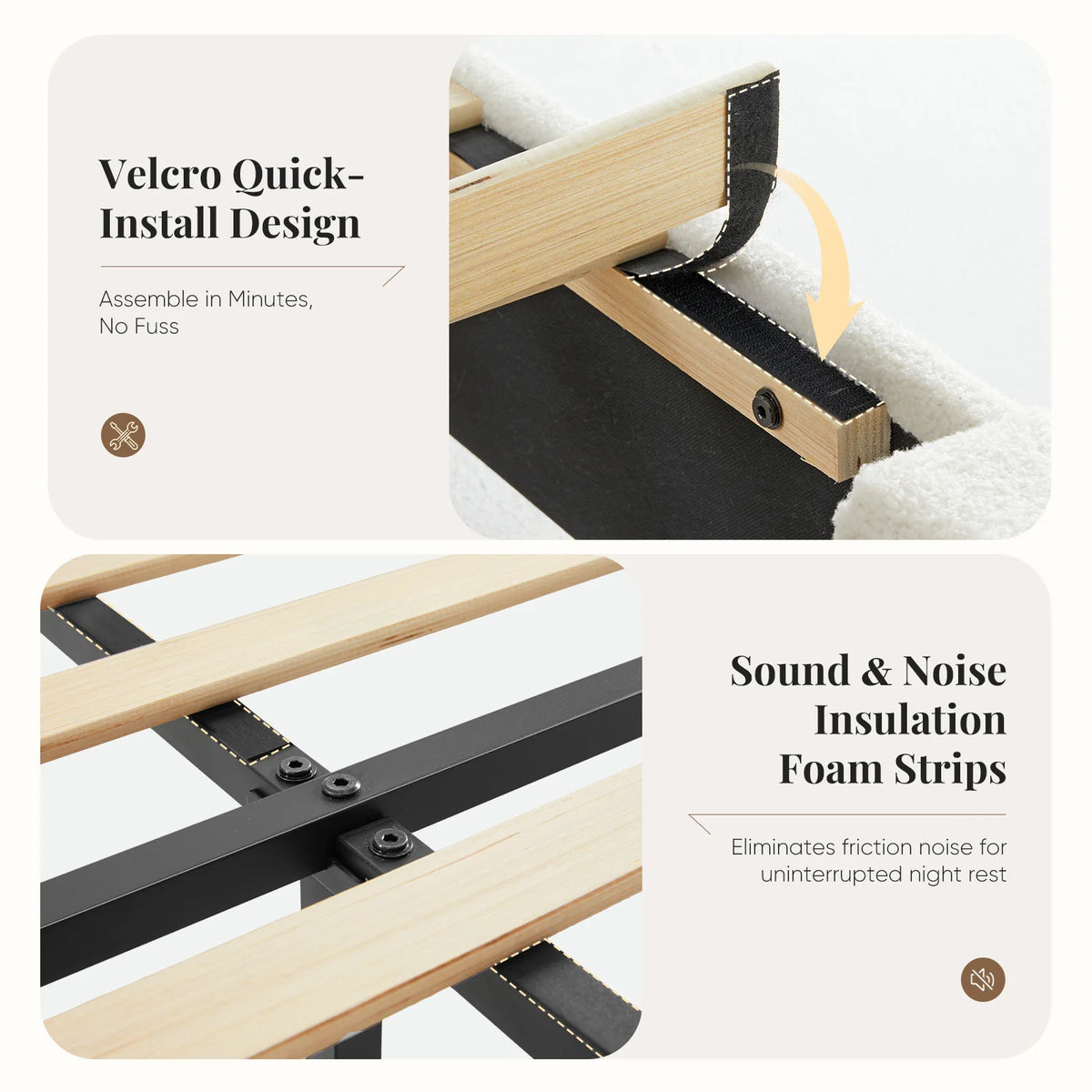 Cloudnote Teddy Velvet Platform Bed