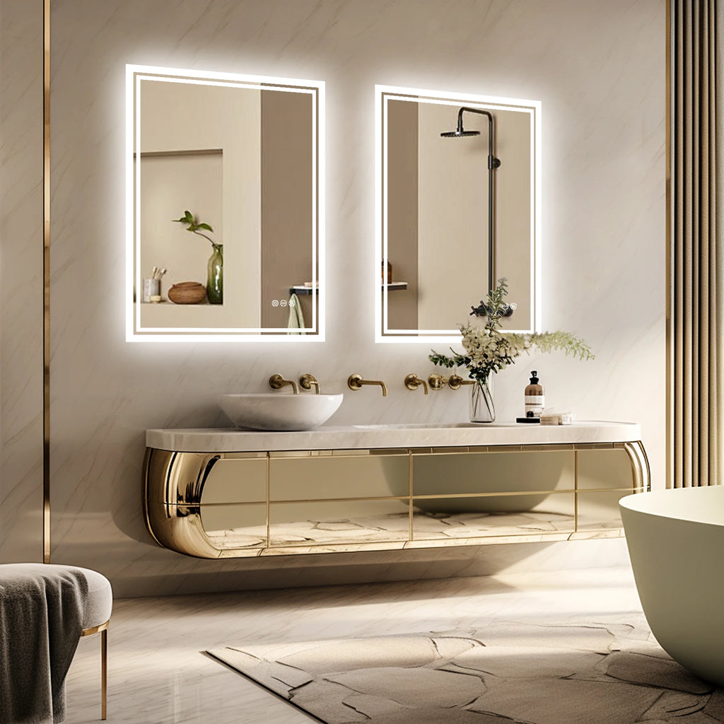 Aurora LED Rectangle Bathroom Mirror
